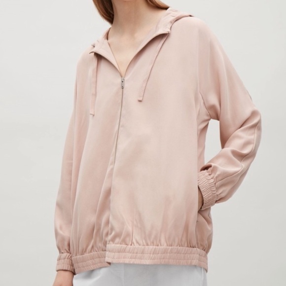 COS Jackets & Blazers - COS Pink Hooded Zip Up Jacket